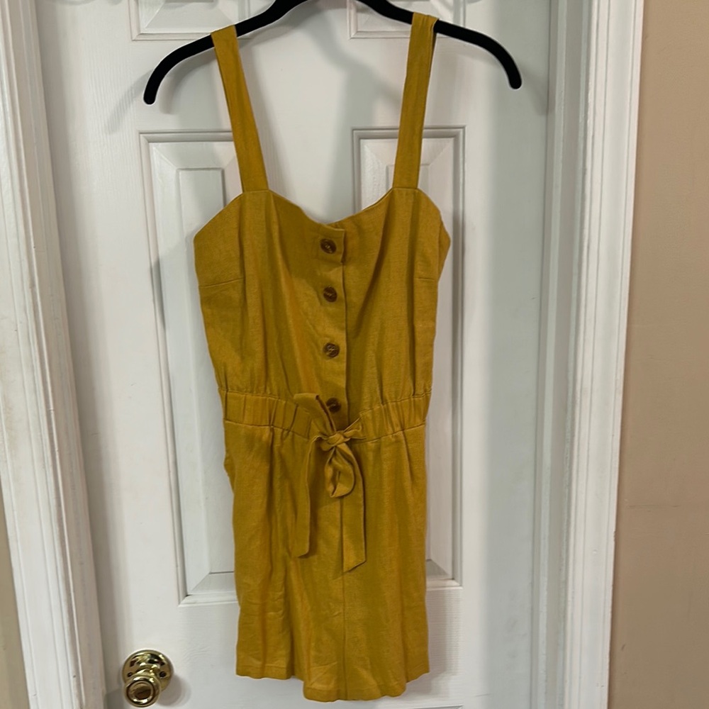 Timing Mustard Yellow Button-Down Romper